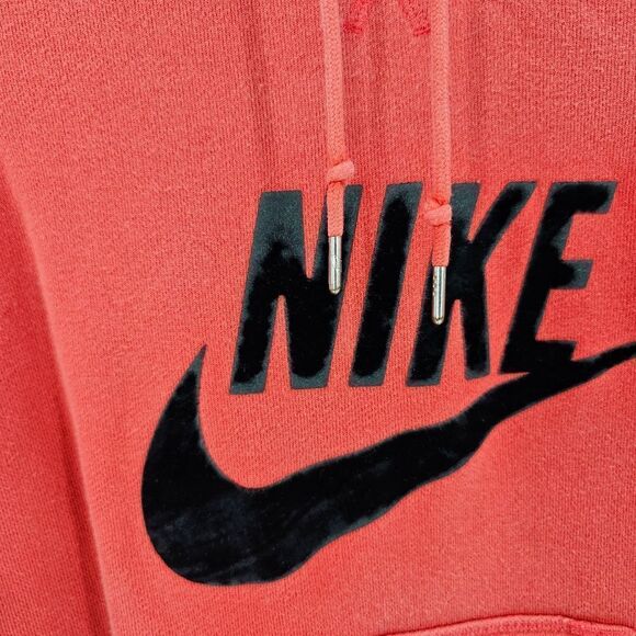 Nike Red Hoodie Sweater large medium orange swoosh logo womens - Picture 3 of 4